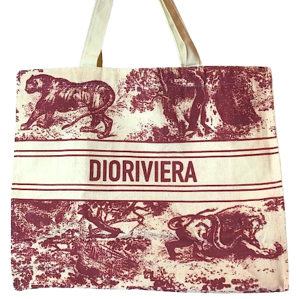 DIOR Pink DIORIVIERA Toile Reversible Canvas Tote Bag - NEW IN PACKAGE